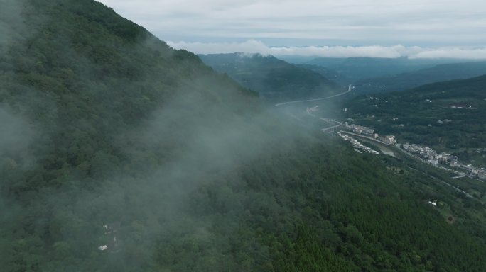 巴中市南江县正直镇航拍风景