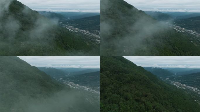 巴中市南江县正直镇航拍风景