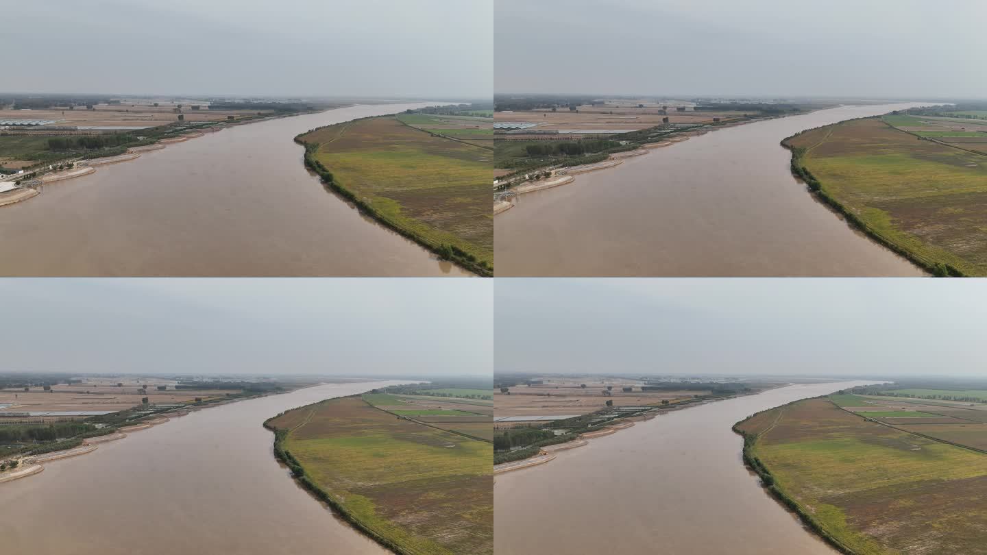 黄河中下游河南段黄河湿地黄河滩涂航拍