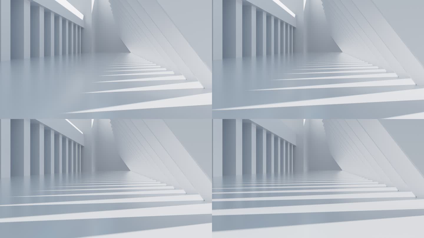 白色室外抽象建筑背景动画