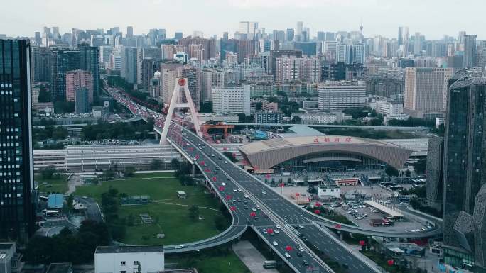 成都南站立交天府立交城市风景航拍