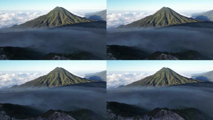 鸟瞰印尼爪哇的古农莫兰蒂山