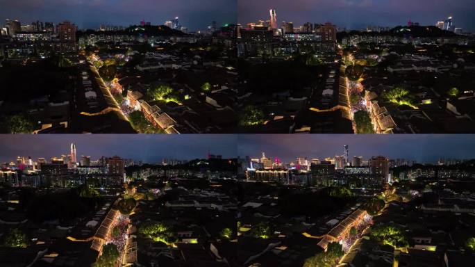 福建福州三坊七巷文化旅游夜景 城市步行街