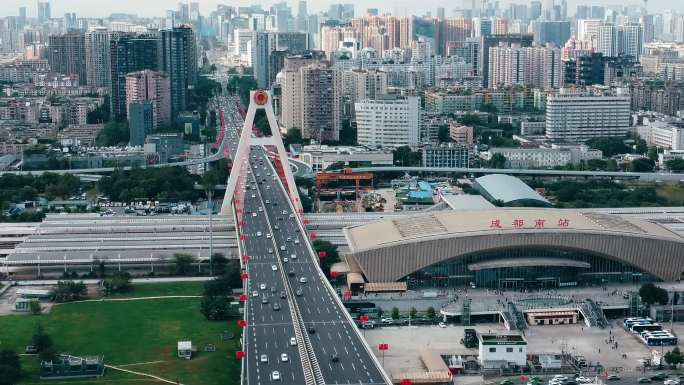 成都南站立交天府立交城市风景航拍