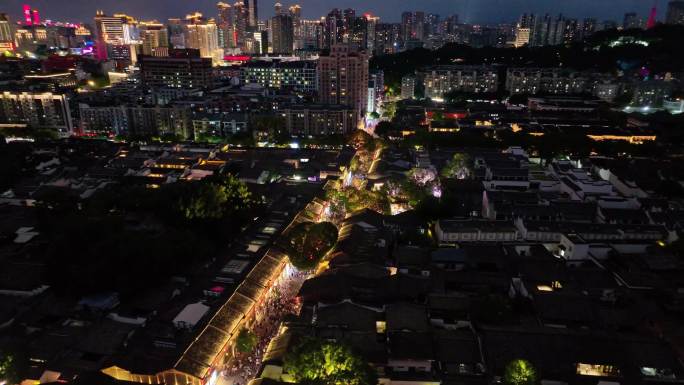 福建福州三坊七巷文化旅游夜景 城市步行街