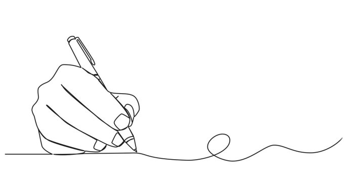 动画单线绘制手写圆珠笔