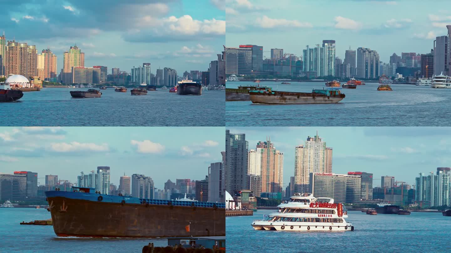 上海外滩邮轮货轮