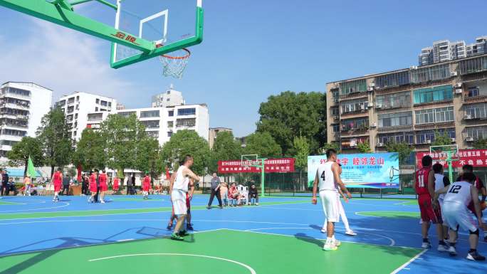湖北荆门龙泉街道龙山社区社BA篮球赛