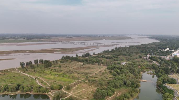 黄河中下游河南段黄河湿地黄河滩涂航拍