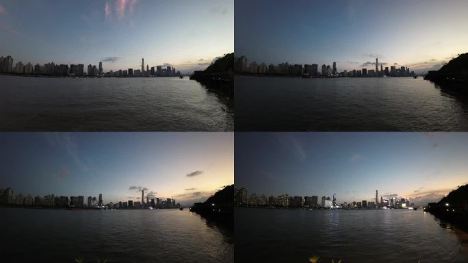 上海北外滩晚霞日落延时摄影
