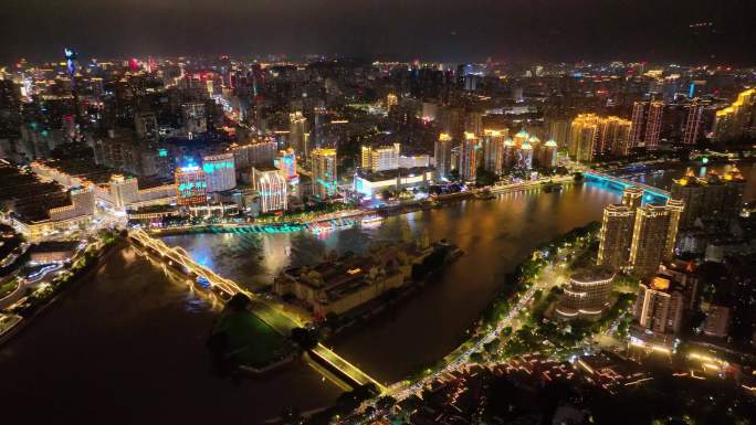 福建福州宣传片市区夜景航拍