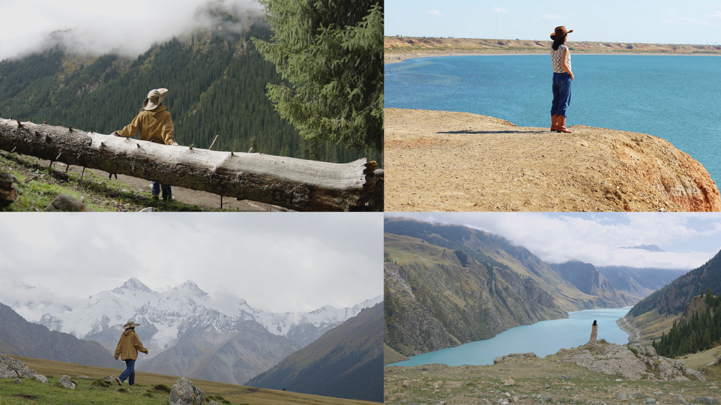 女孩旅行自驾唯美小清新新疆北疆航拍4K