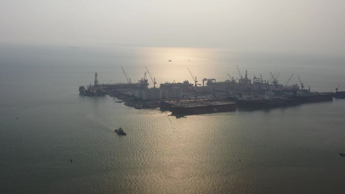 4K-Log-深圳前海湾，孖洲岛修船基地