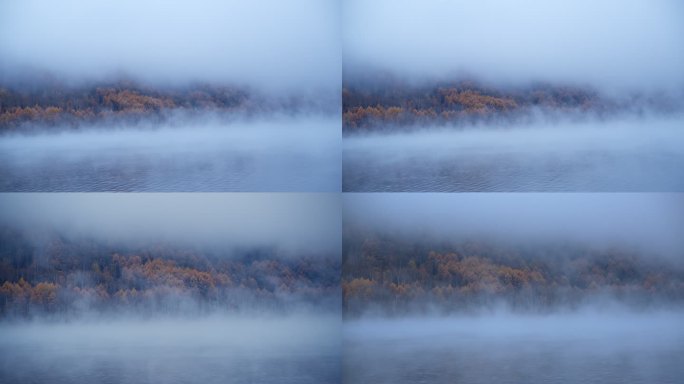深秋的阿尔山晨雾