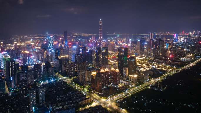 深圳宣传片城市夜景航拍延时