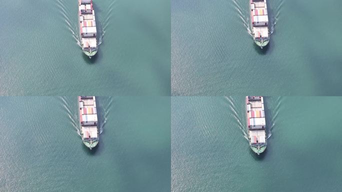 4K-Log-航拍深圳沙头角海，海上巨轮