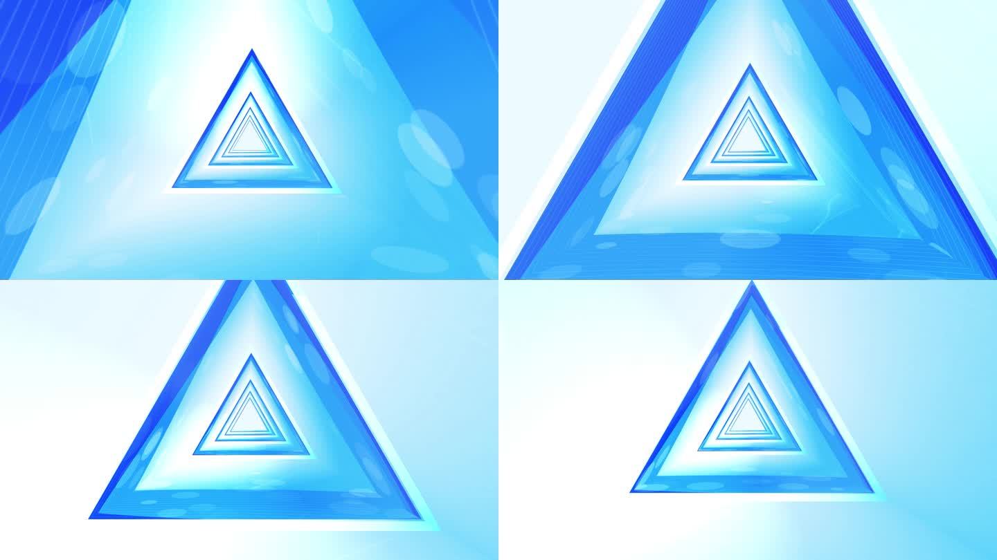4K蓝色三角形科技隧道