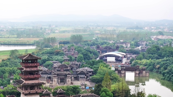 航拍赤壁名胜风景区