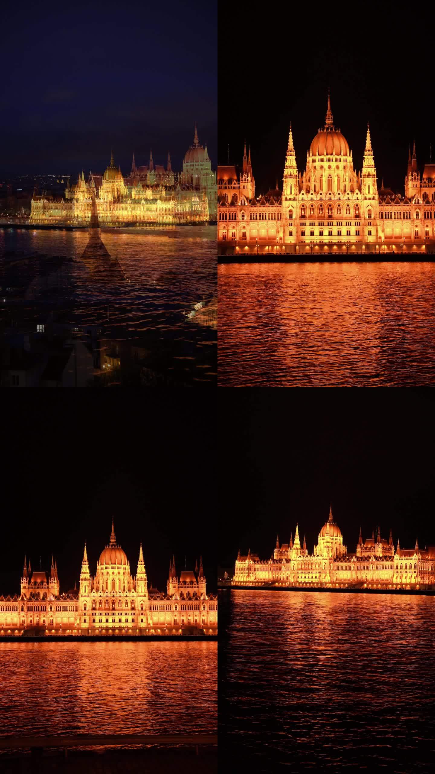 4K竖屏 布达佩斯夜景空镜