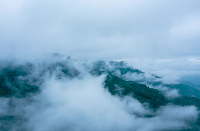 4k山间薄雾云雾云海延时风光