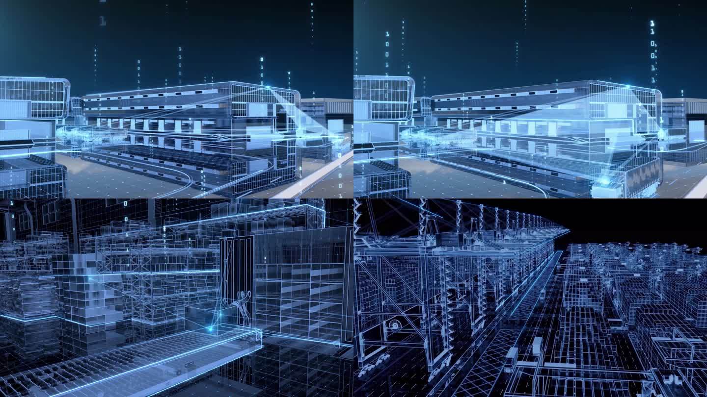 科技工厂数字园区仓储物流码头虚拟现实转换