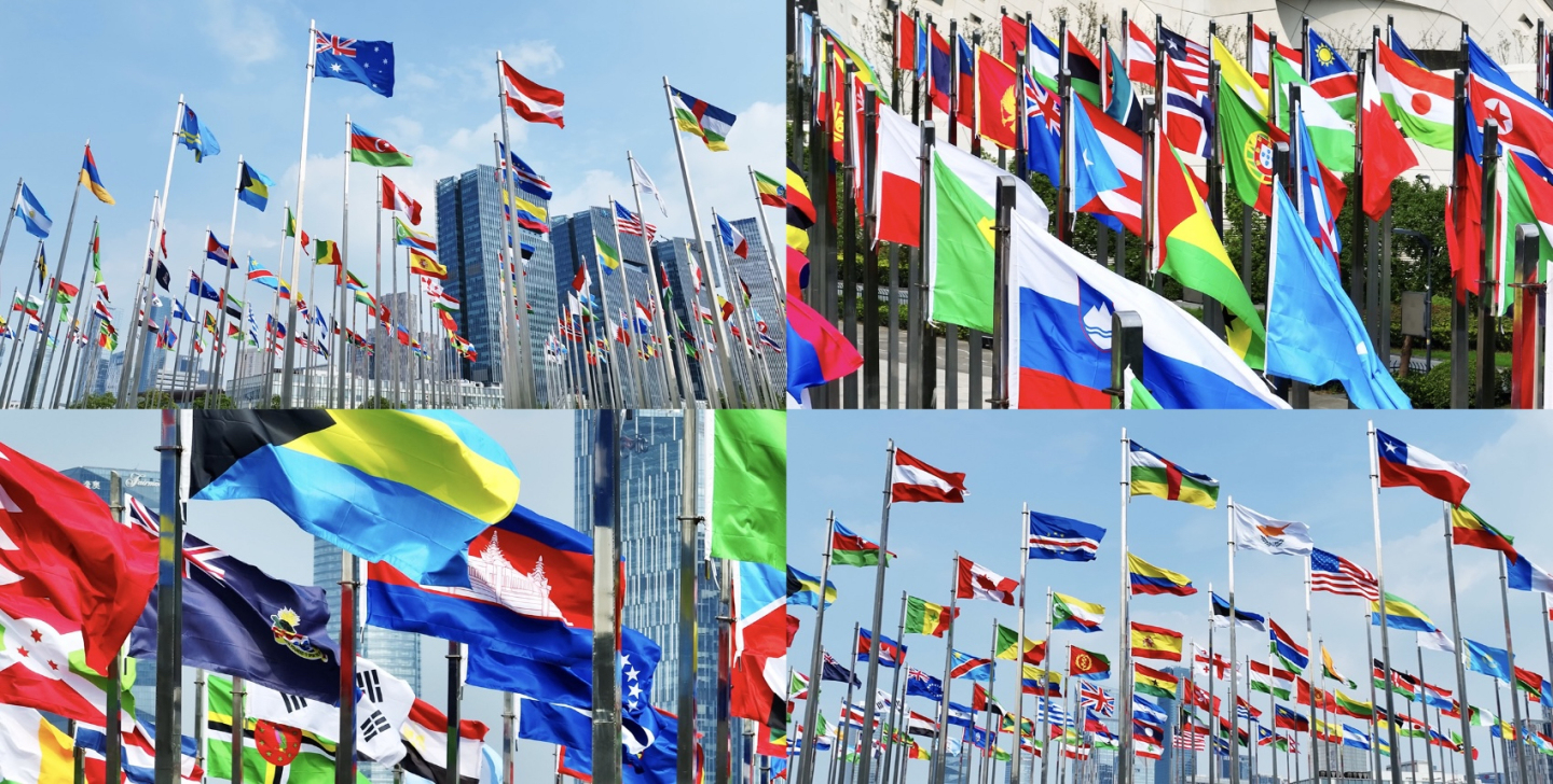 各国国旗国际化一带一路国际贸易全球化