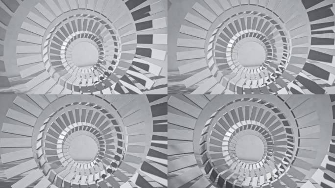 抽象创意螺旋几何体三维动画 地产空镜