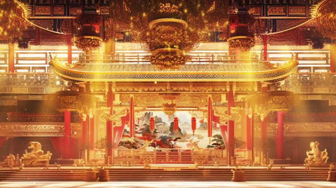 宫殿 中国风 舞台背景 LED大屏 新年