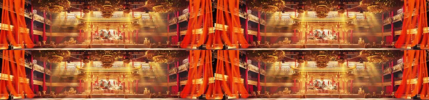 宫殿 中国风 舞台背景 LED大屏 新年