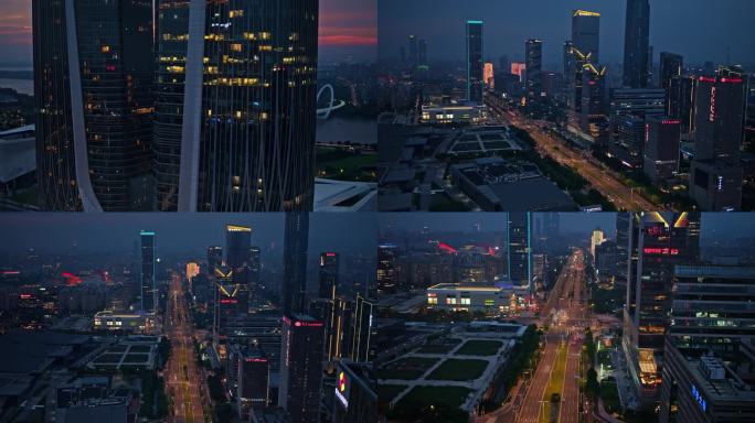 南京双子塔河西金融城夜景