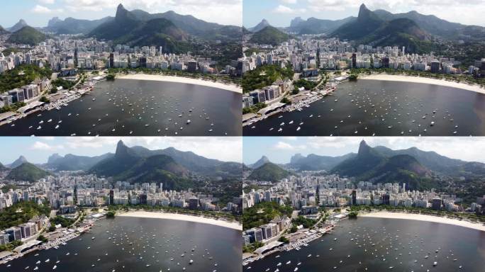 巴西里约热内卢。热带海滩风光。海滨城市明信片