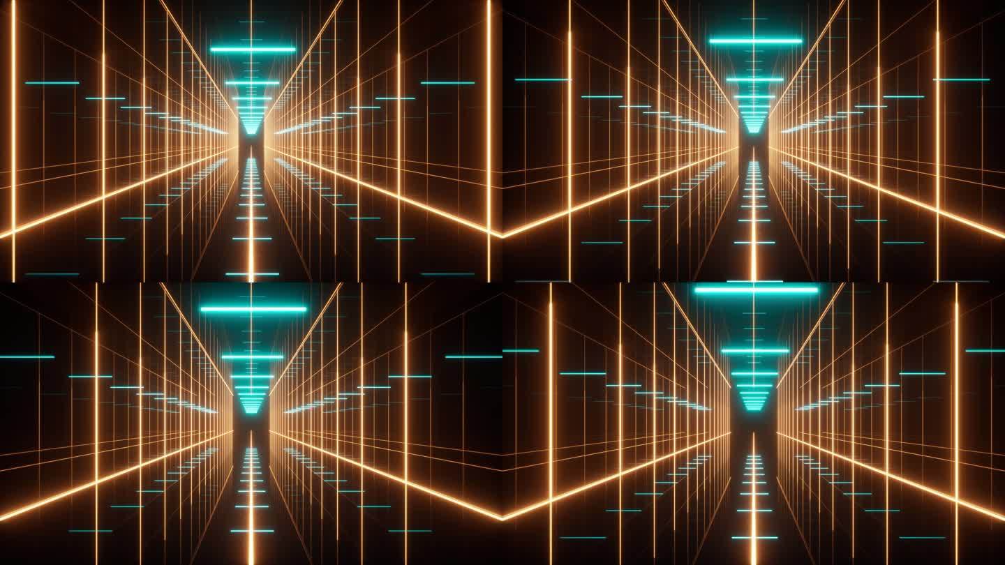 抽象霓虹隧道动画