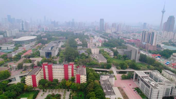 4k航拍天津南开大学