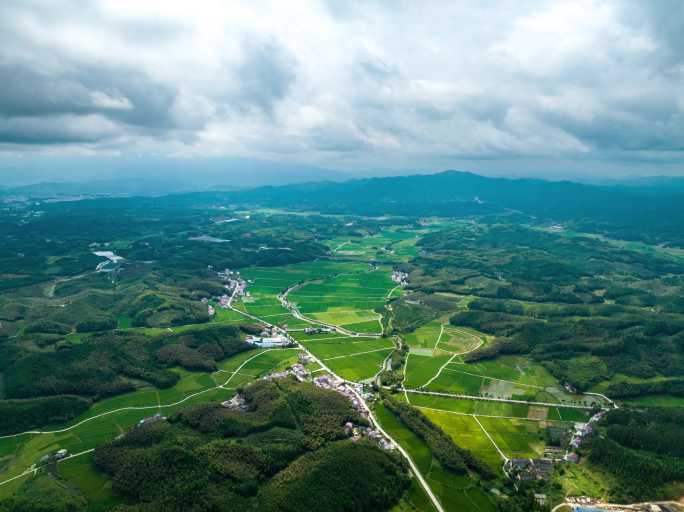 福建山区稻田航拍大景延时