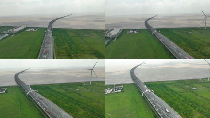 上海洋山港东海大桥跨海大桥航拍5K御三