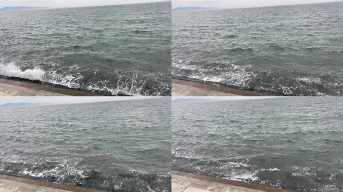 海浪拍打岸边