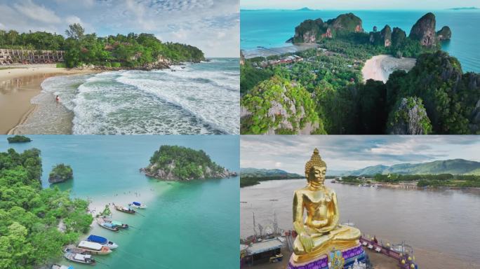 泰国曼谷清迈旅游地标景点航拍风光素材合集