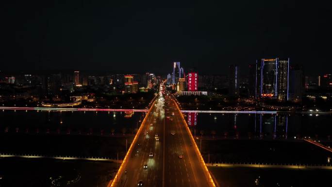 迎泽桥夜景延时 傍晚