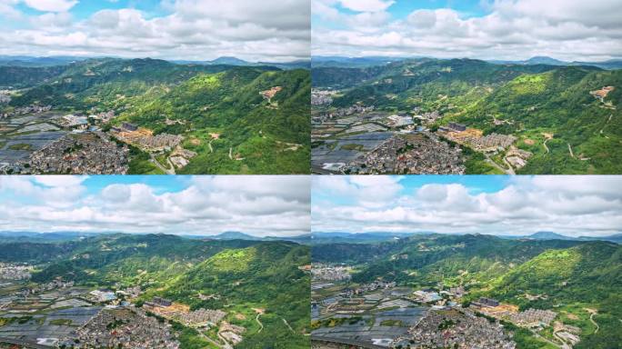 航拍福建宁德霞浦北岐滩涂 霞浦县城全景