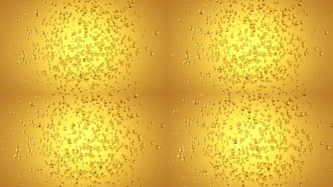 微观金色透明水分子细胞化妆品广告素材动