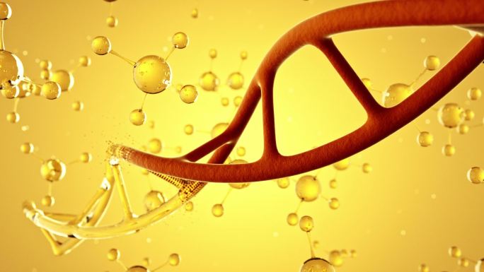 微观分子吸收 DNA链蜕变化妆品广告素材