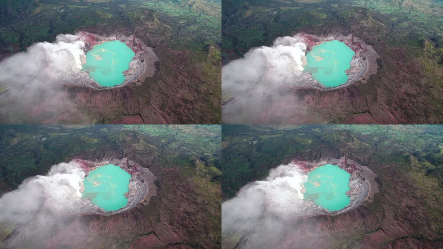 火山湖航拍