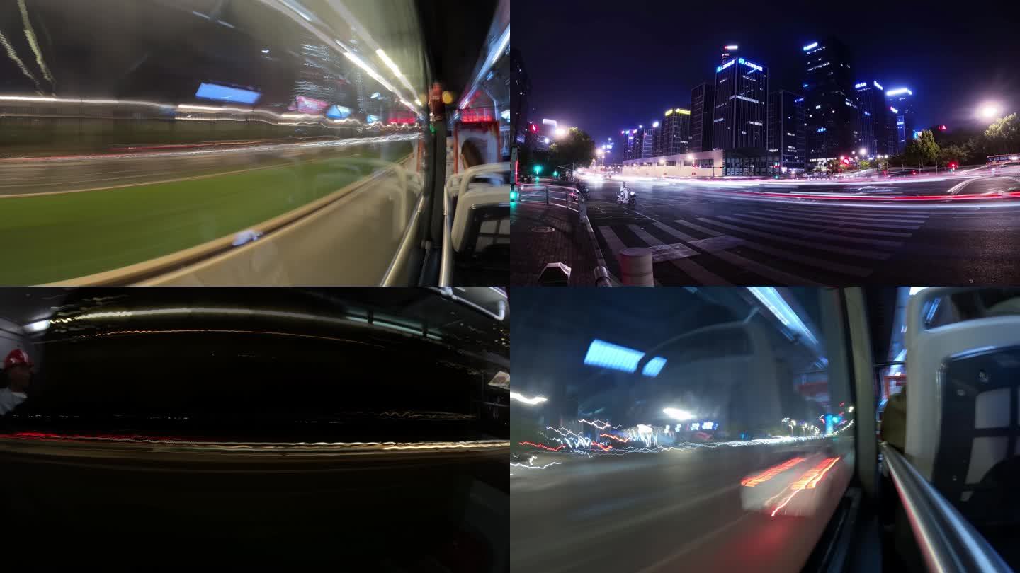 城市夜景车流延时摄影