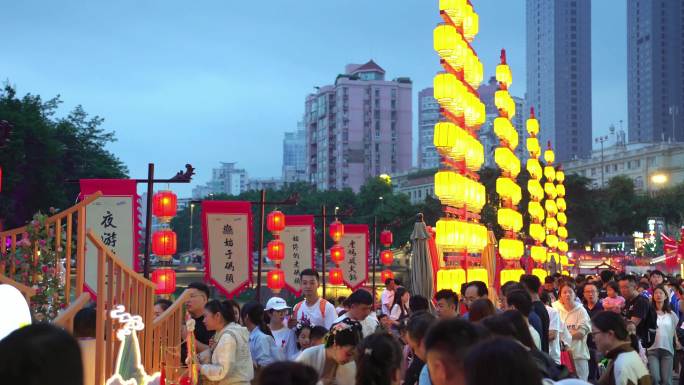 成都夜游锦江东门码头十二月市