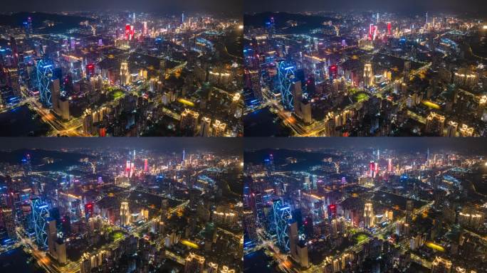 深圳宣传片城市夜景航拍延时