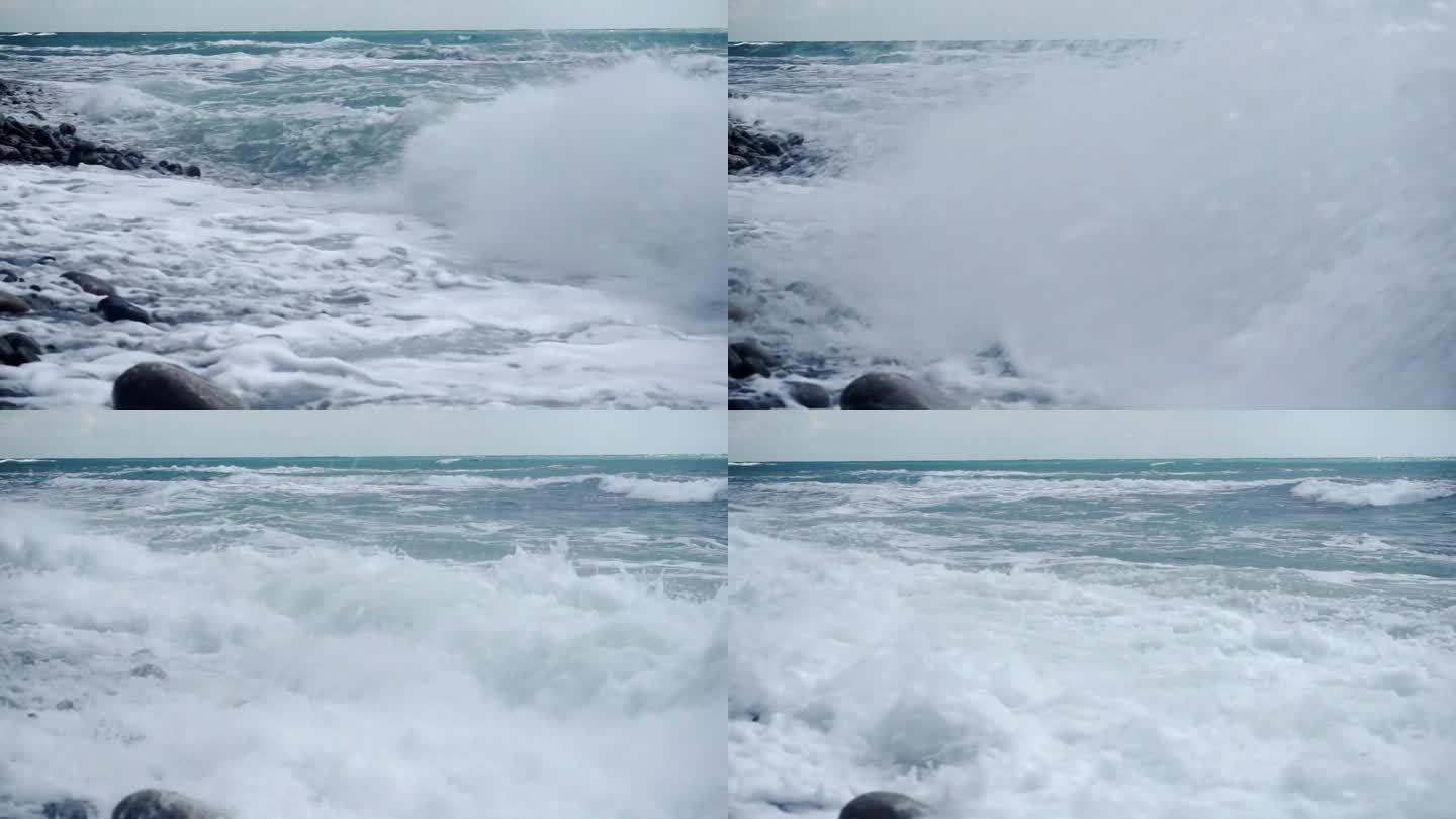 海浪拍打着海岸