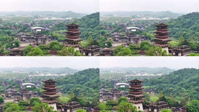 航拍赤壁名胜风景区