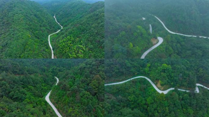 大山曲折蜿蜒山路公路 山区出行