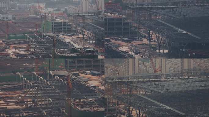 重庆东站建筑工地延时