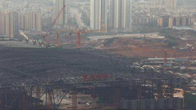 重庆东站建筑工地延时